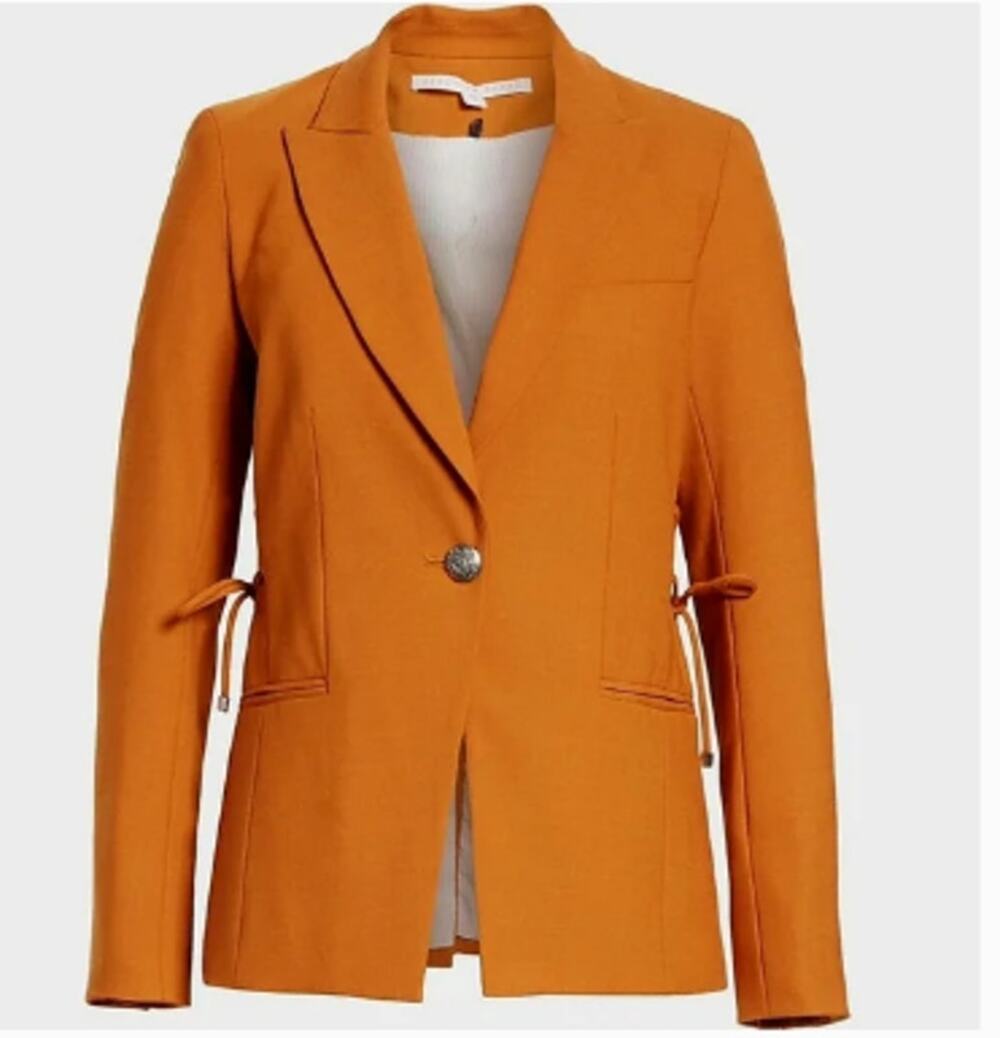 Veronica Beard Taye Lace-Up Dickey Blazer Jacket Rare Terracotta Work Luxury